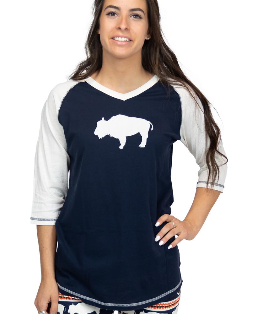 Lazy One Women's Buffalo Fair Isle Pajama Shirt BUFFALOBLACK