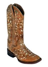  Ferrini Women's Honeysuckle Antique Saddle Square Toe Boot