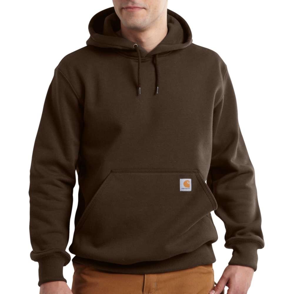 Carhartt Men's Rain Defender Paxton Heavyweight Hooded Zip Front Sweatshirt Tall Sizes DARK_BROWN