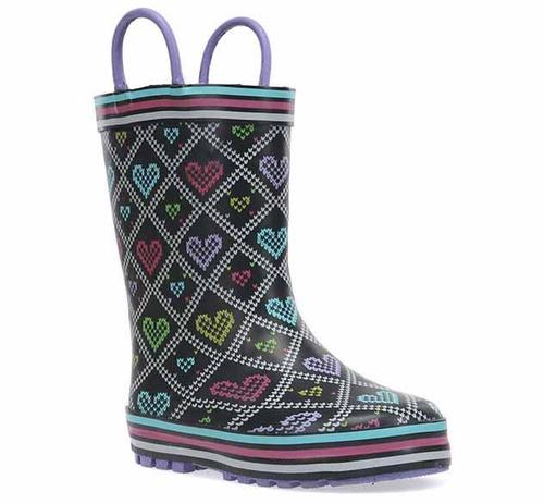 Western Chief Kid's Quilted Hearts Rain Boot