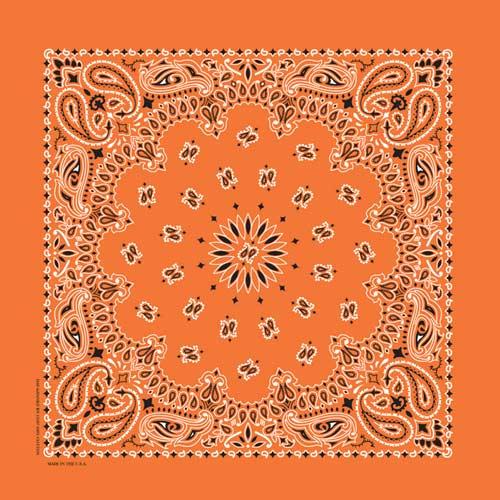 Carolina Creative Traditional Paisley Bandanna Orange ORANGE
