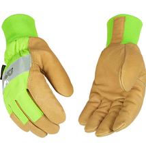 Kinco Hydroflector Lined Hi-Vis Green Waterproof Pigskin Glove with Knit Wrist LIME