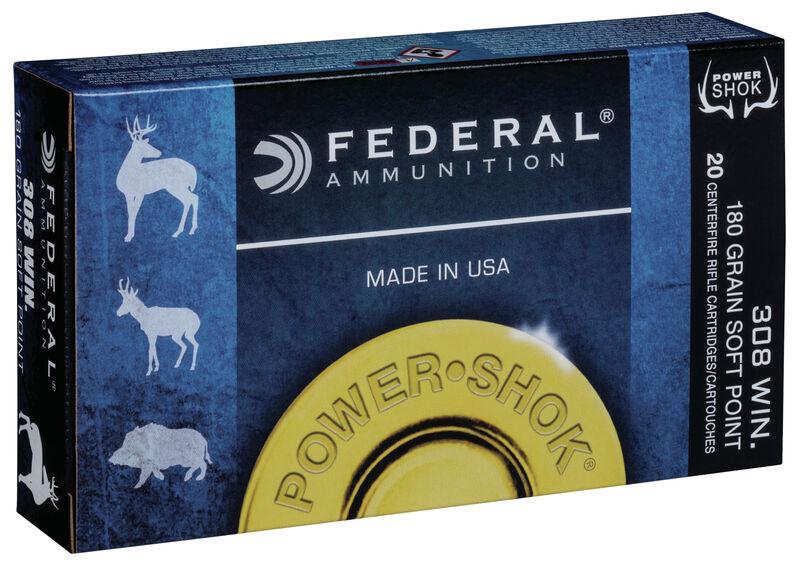  Federal Ammunition Powershok Rifle 308 Win 180gr