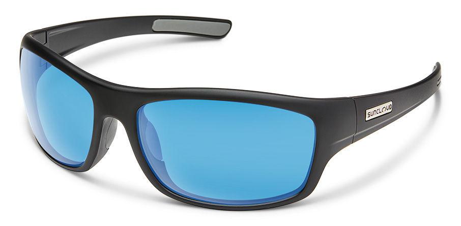  Suncloud Optics Cover Sunglasses Matte Black Frames With Blue Mirror Lenses