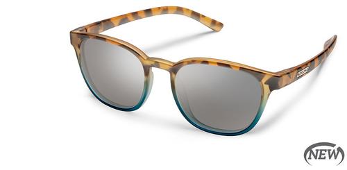 Suncloud Optics Montecito Sunglasses Matte Tortoise Blue Fade Frames with Silver Lenses