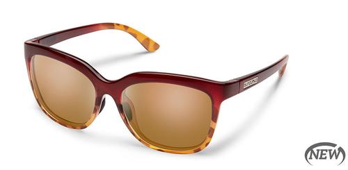 Suncloud Optics Sunnyside Sunglasses Raspberry Tortoise Fade Frames with Brown Lenses