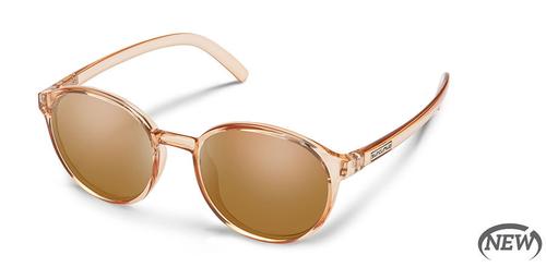 Suncloud Optics Low Key Sunglasses Crystal Peach Frames with Brown Lenses
