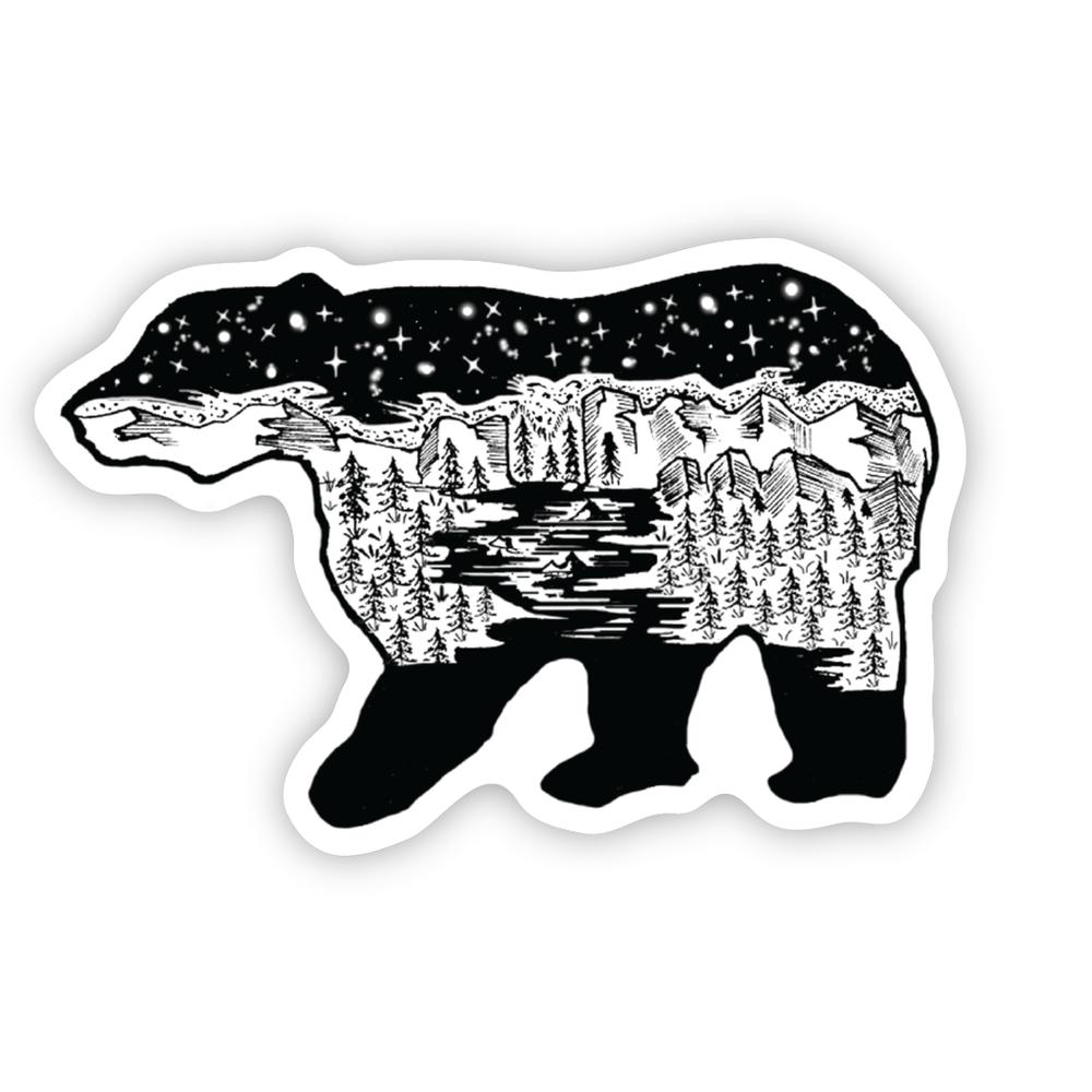  Stickers Northwest Bear Scene Sticker