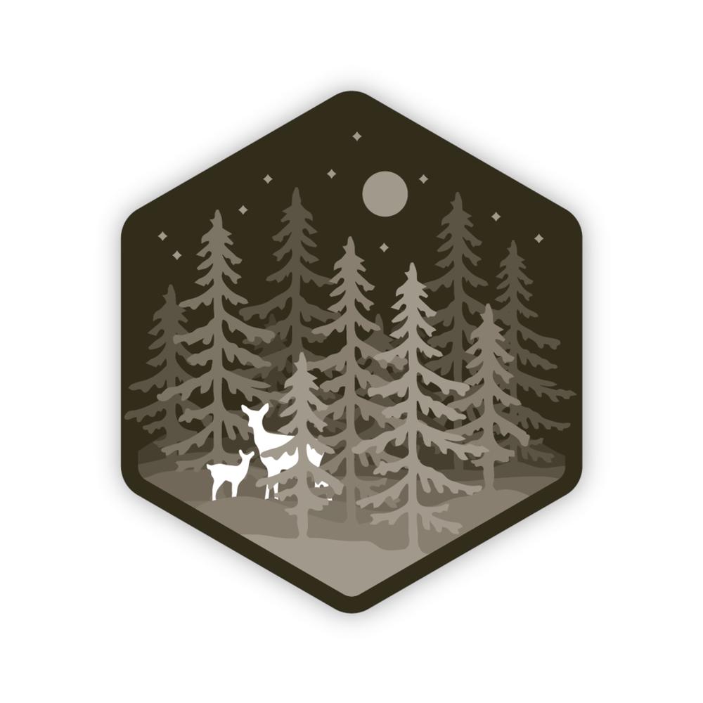  Stickers Northwest Deer In Forest Sticker