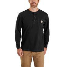 Carhartt Men's Heavyweight Relaxed Fit Thermal Long Sleeve Pocket Henley BLACK