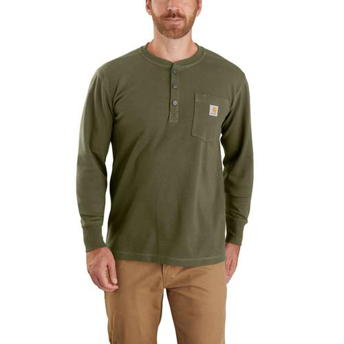 Carhartt Men's Heavyweight Relaxed Fit Thermal Long Sleeve Pocket Henley