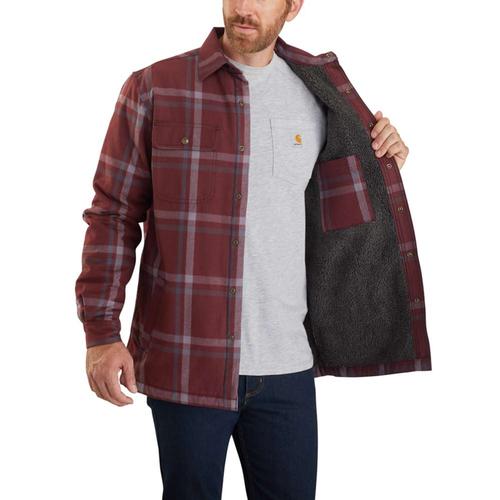 Carhartt Men's Relaxed Fit Sherpa Lined Snap Front Shirt Jac
