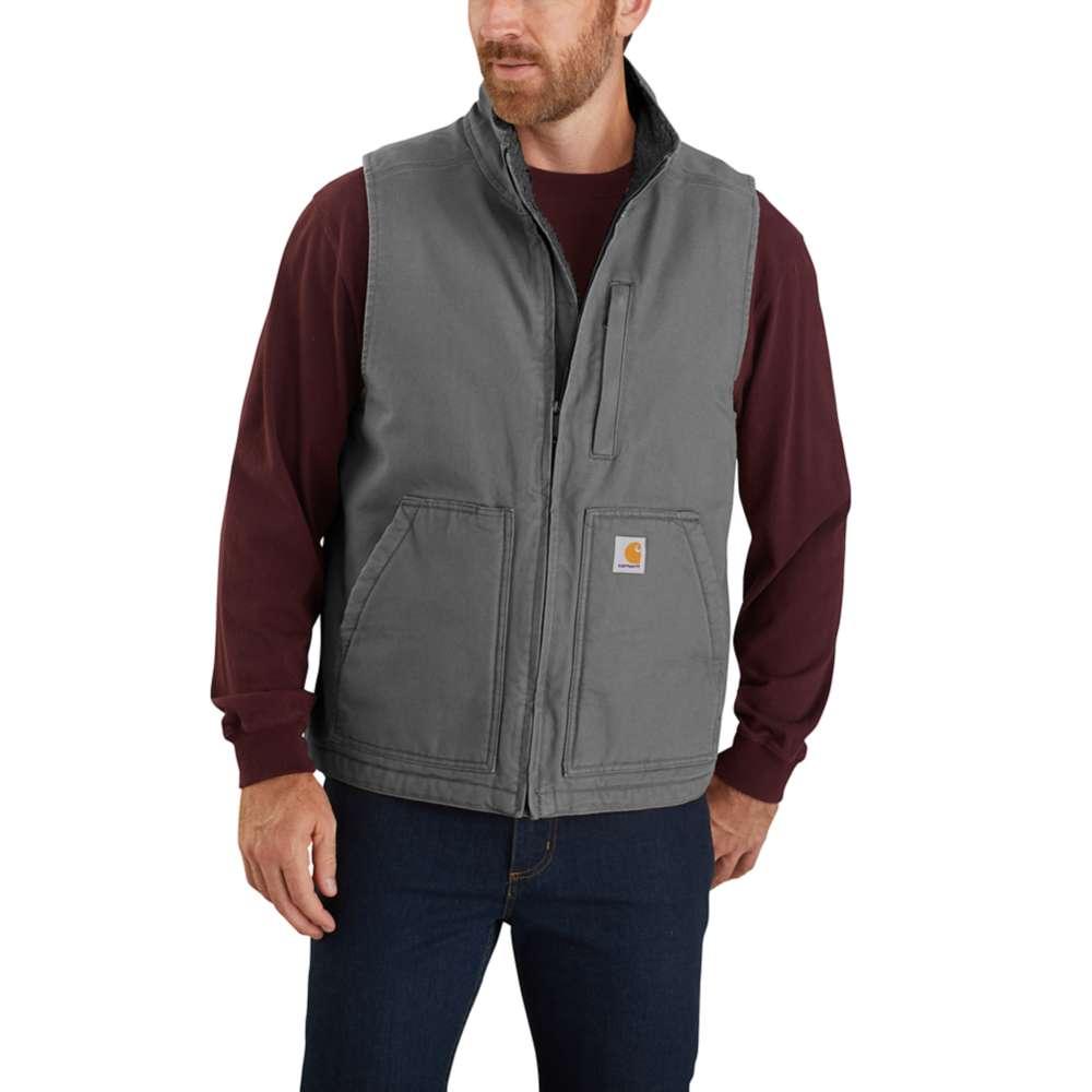 Carhartt Men's Sherpa Lined Mock Neck Vest Big and Tall Sizes GRAVEL