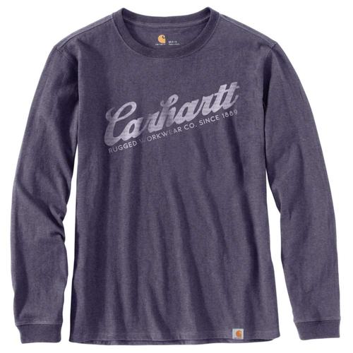 Carhartt Women's Original Fit Heavyweight Long Sleeve Carhartt Script Graphic T