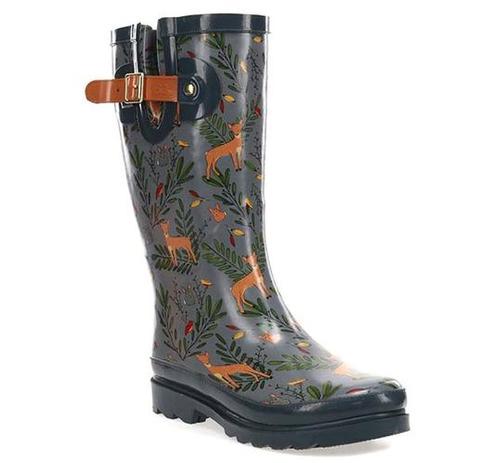 Western Chief Women's Oh Deer Tall Faux Fur Lined Rain Boot