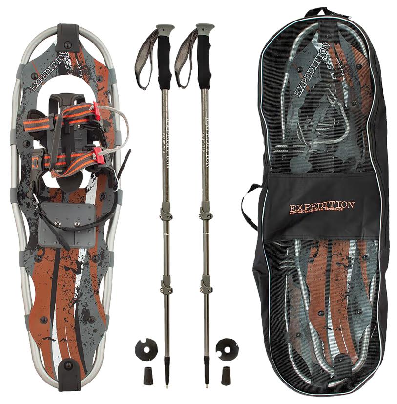 Expedition Snowshoes Truger Trail II 30 Snowshoe Kit with Poles and Bag BRONZE