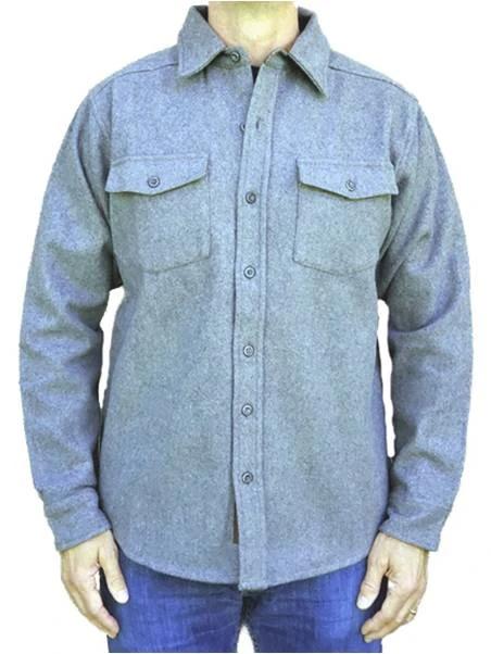 Flyshacker Men's Wool Long Sleeve Shirt HEATHER_GREY