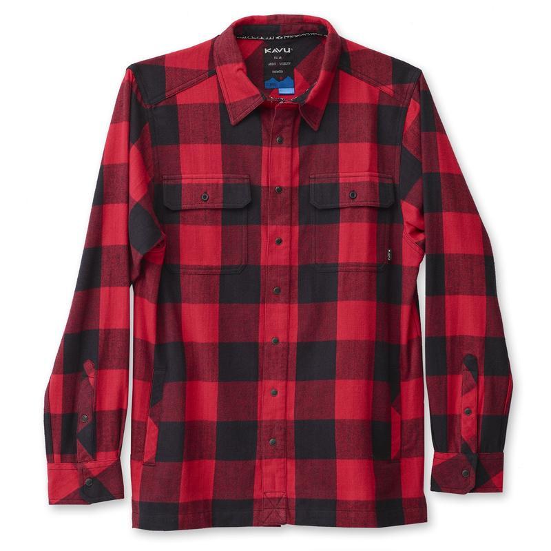 Kavu Men's Northlake Snap Front Long Sleeve Shirt RED