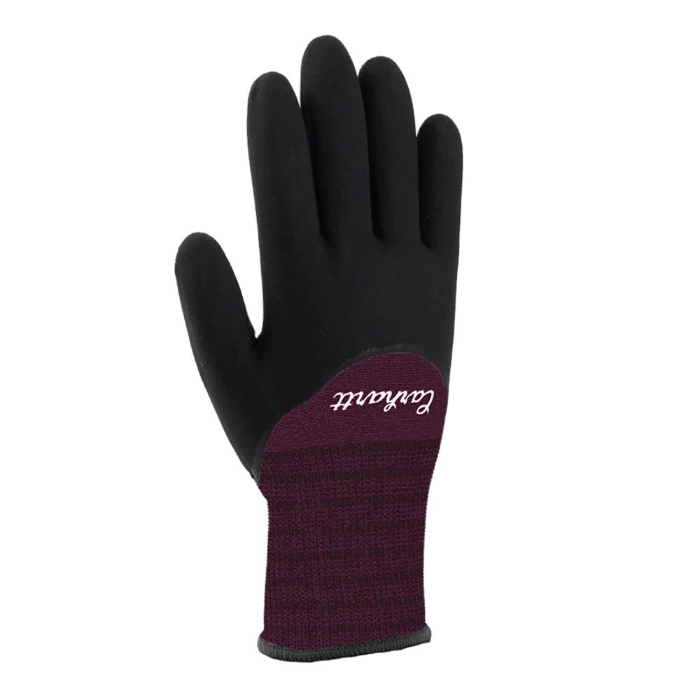 Carhartt Women's Thermal Full Coverage Nitrile Grip Gloves DEEP_WINE
