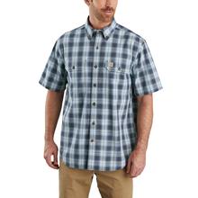 Carhartt Men's Original Fit Button Front Plaid Short Sleeve Shirt BLUESTONE