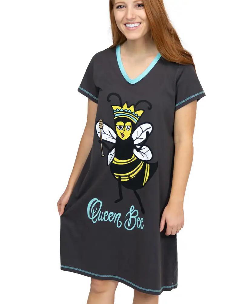  Lazy One Women's Queen Bee V Neck Nightshirt