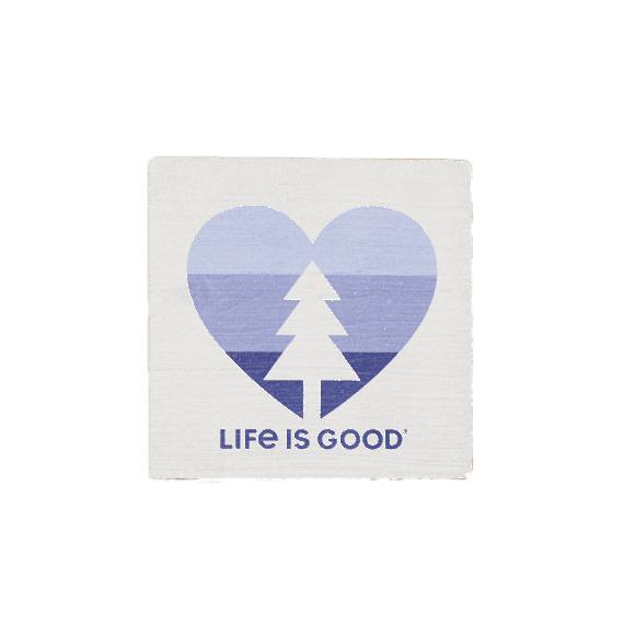  Life Is Good Tree Heart Small Wooden Sign
