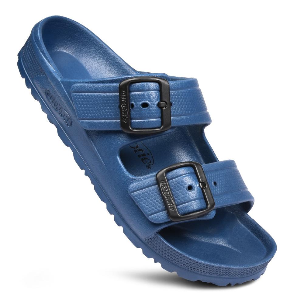 women's double buckle sandals