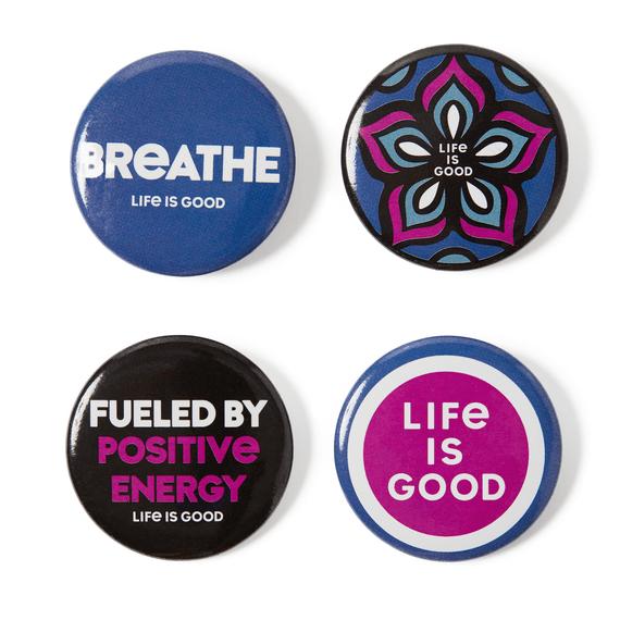  Life Is Good Wellness Positive Pins 4 Pack