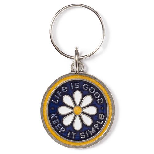 Life Is Good Daisy Keep It Simple Keeper Keyring