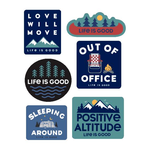  Life Is Good Camp Pack Sticker 6 Pack