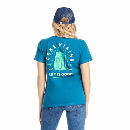 Life Is Good Women's Happy Trails Hiking Pack Crusher Tee