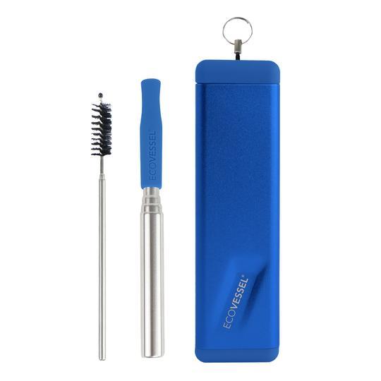 Ecovessel Quickstraw Telescoping Straw with Carry Case HUDSON_BLUE