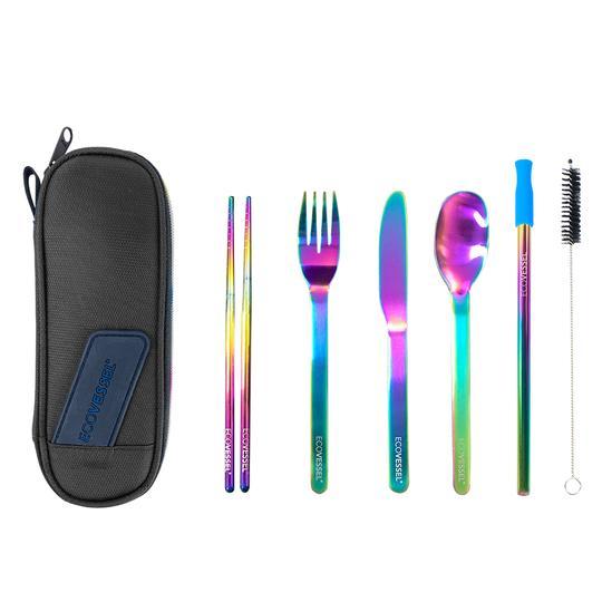  Ecovessel Wanderware 6 Piece Utensil Set With Pouch