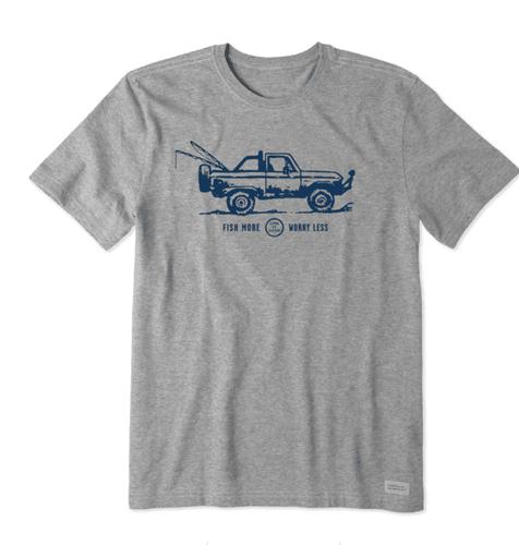 Life Is Good Men's Fish More Worry Less Tuck Crusher Tee