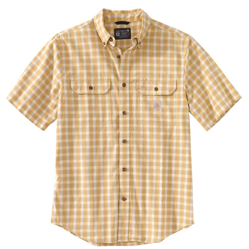  Carhartt Men's Big And Tall Loose Fit Midweight Short Sleeve Plaid Chambray Shirt