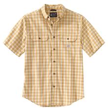  Carhartt Men's Big And Tall Loose Fit Midweight Short Sleeve Plaid Chambray Shirt