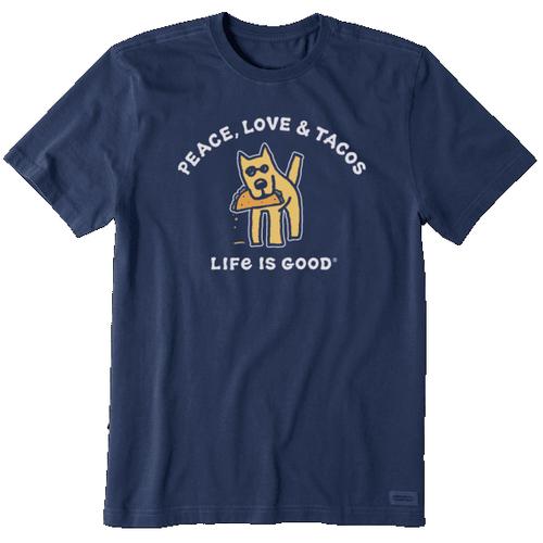 Life Is Good Men's Rocket Peace Love and Tacos Crusher Tee