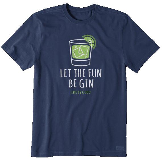 Life Is Good Men's Let the Fun Be Gin Crusher Tee DRKBLUE