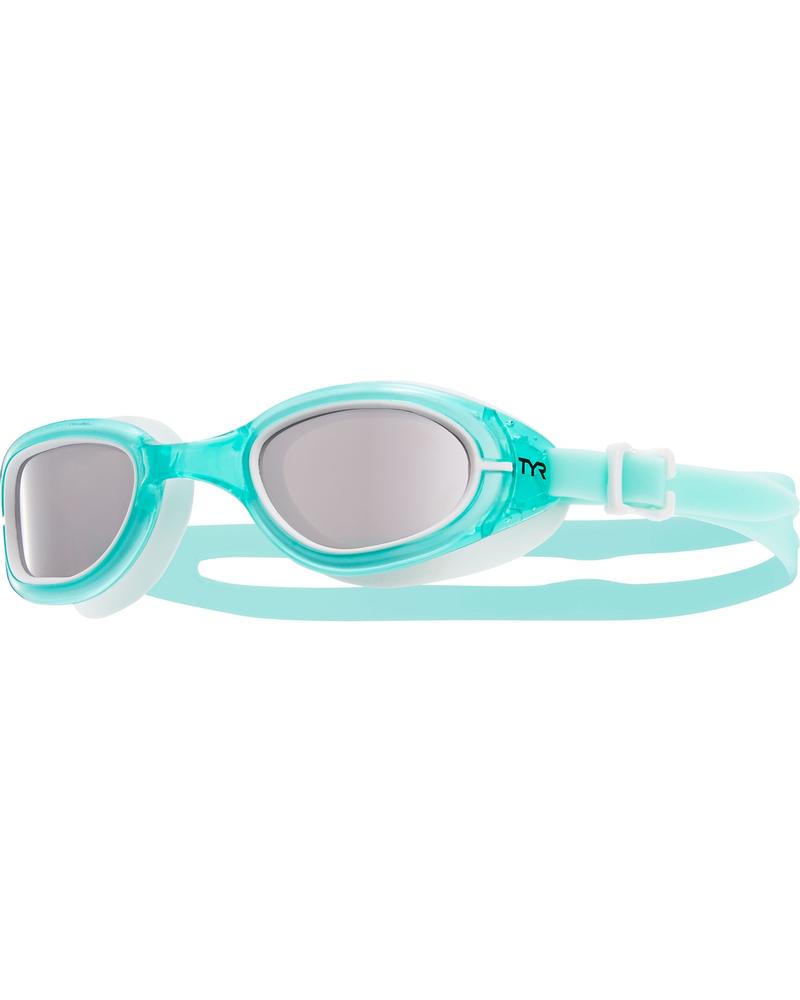 Tyr Women's Special Ops 2 Polarized Swim Goggles SILVER_MINT_WHITE