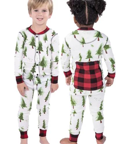 Lazy One Kid's Evergreen Plaid Flapjack Pajamas