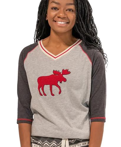 Lazy One Women's Cabin Moose Tall Tee