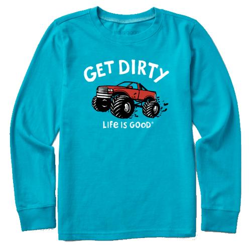 Life Is Good Kids' Get Dirty Truck Long Sleeve Crusher Tee