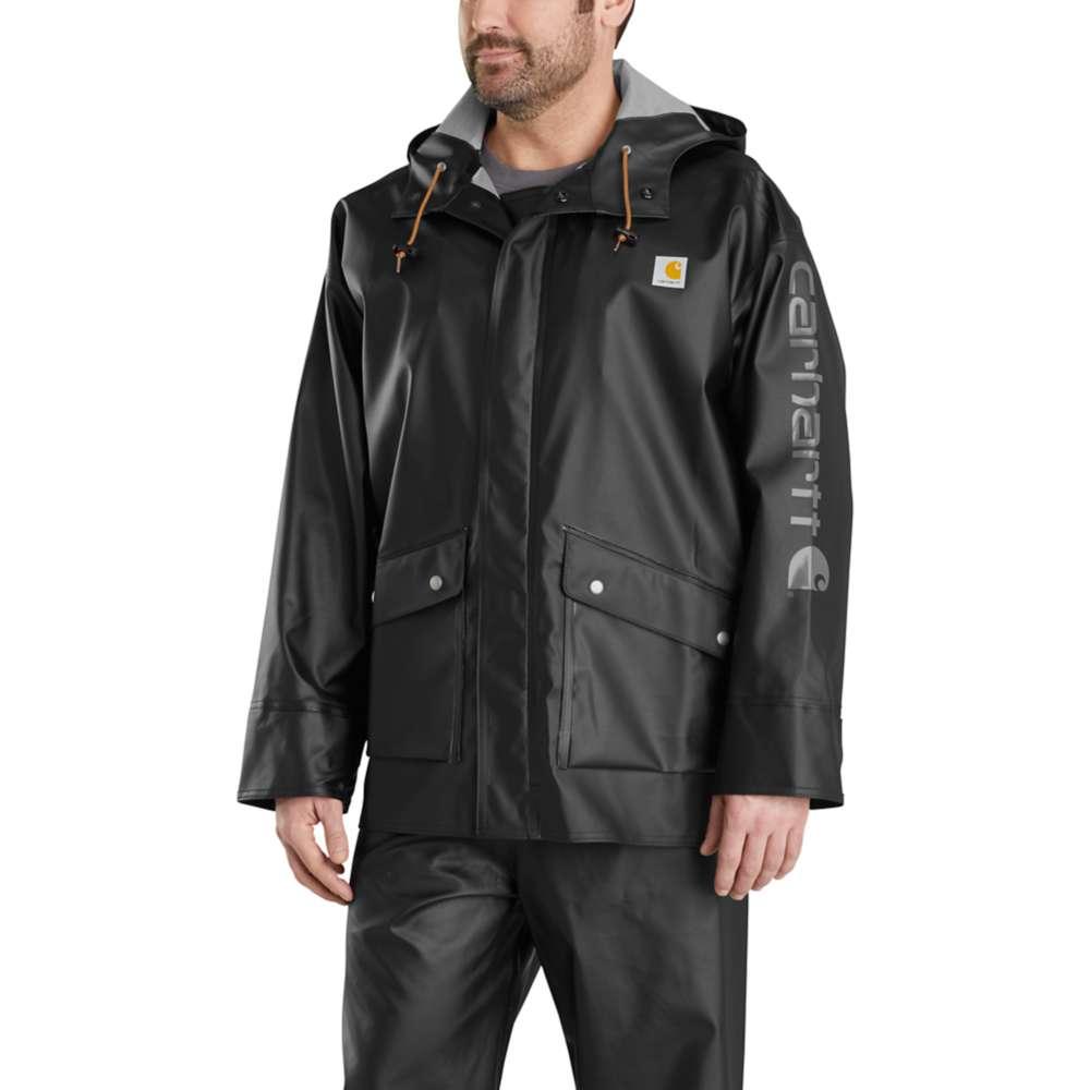 Carhartt Men't Waterproof Loose Fit Heavyweight Rain Jacket BLACK