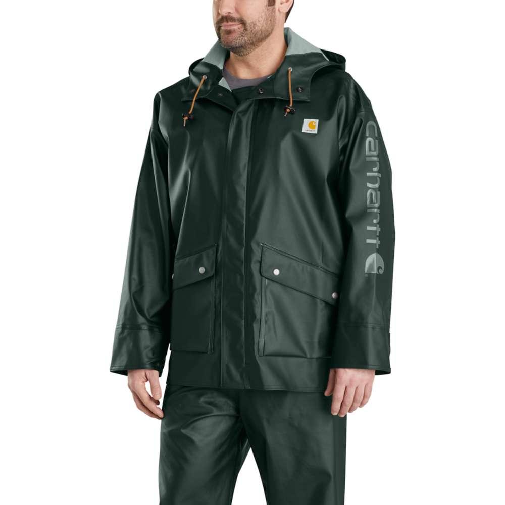 Carhartt Men't Waterproof Loose Fit Heavyweight Rain Jacket CANOPY_GREEN