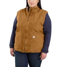 Carhartt Women's Relaxed Fit Washed Duck Sherpa Lined Mock Neck Vest