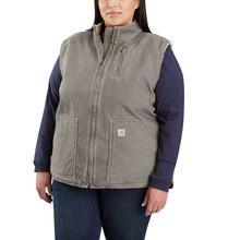 Carhartt Women's Relaxed Fit Washed Duck Sherpa Lined Mock Neck Vest TAUPE_GRAY