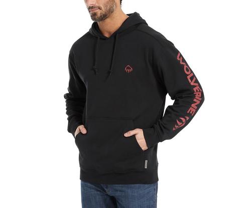 Wolverine Men's Logo Sleeve Graphic Hoodie