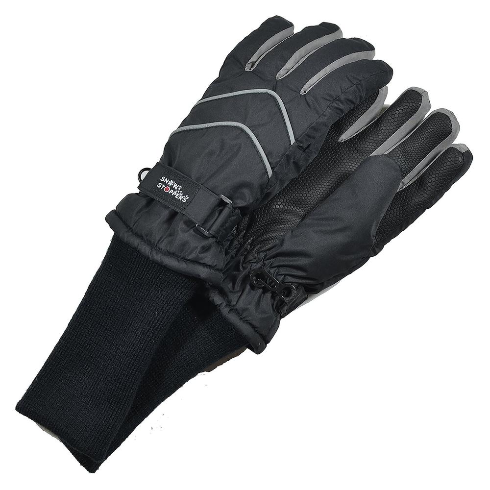 Snowstoppers Kids' Extended Cuff Nylon Gloves BLACK