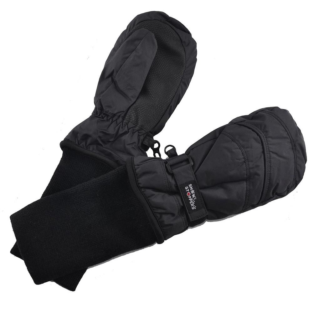 Snowstoppers Kids' Original Nylon Mitten with Extra Long Cuff BLACK