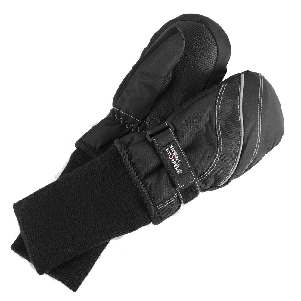 Snowstoppers Kids' Extended Cuff Ski and Snowboard Mittens BLACK
